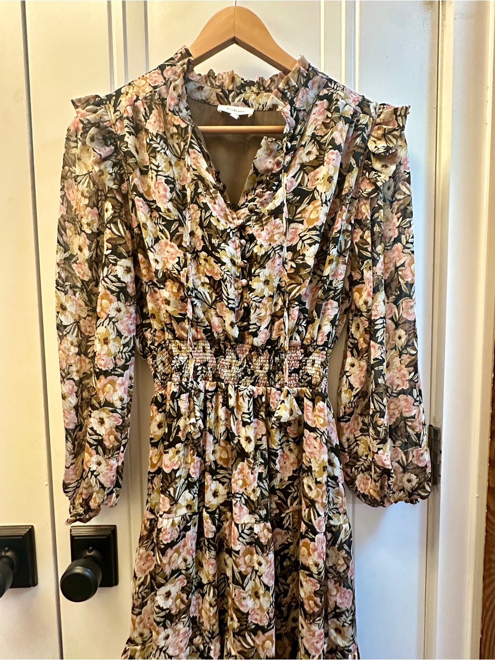 bohme Floral Maxi Dress in Pink and Olive
